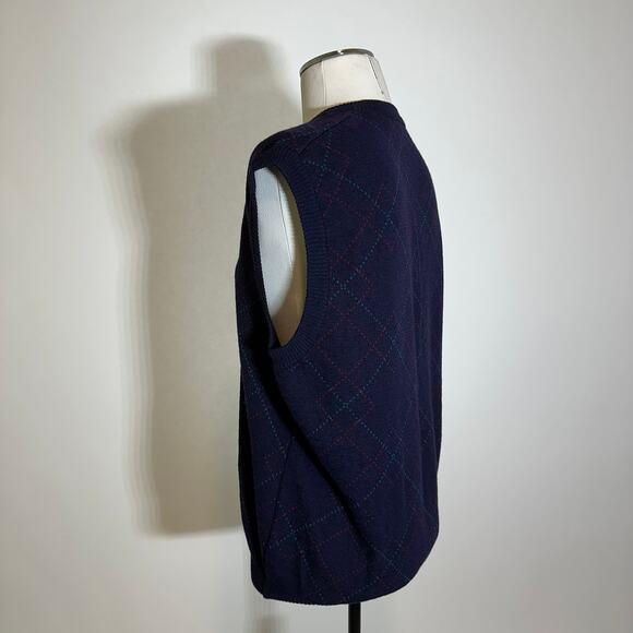 VTG Marshall Fields New Traditions 100% Wool Sweater Vest Made Italy Mens Large - Picture 3 of 7